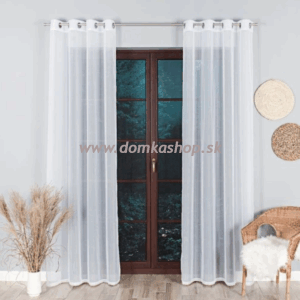 Záclona biela KATKA 2x 145 x 240 cm - na kruhoch