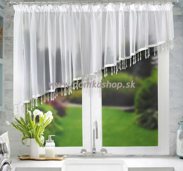 Záclona LINDA s kryštálmi - 400 x 100 cm