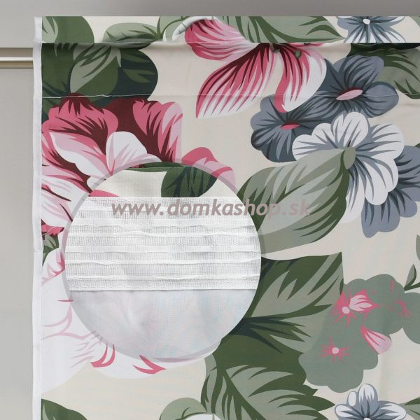 Hotová  záclona ORLANDIA - 400 x 160 cm - vzor 03 - farebná s kvetmi - Image 2