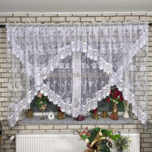 Hotová vyšívaná záclona AURELIA s  krajkou  400 x 160 cm - vzor 7074