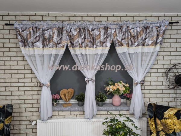 NOVÝ MODEL trojcípa záclona PRISKA - 400 x 160 cm - vzor 03