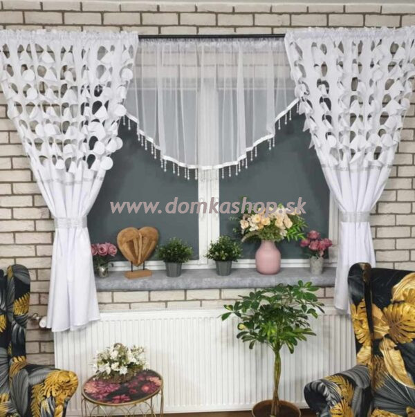 Závesový set VERONIKA - biela so strieborným zirkónom