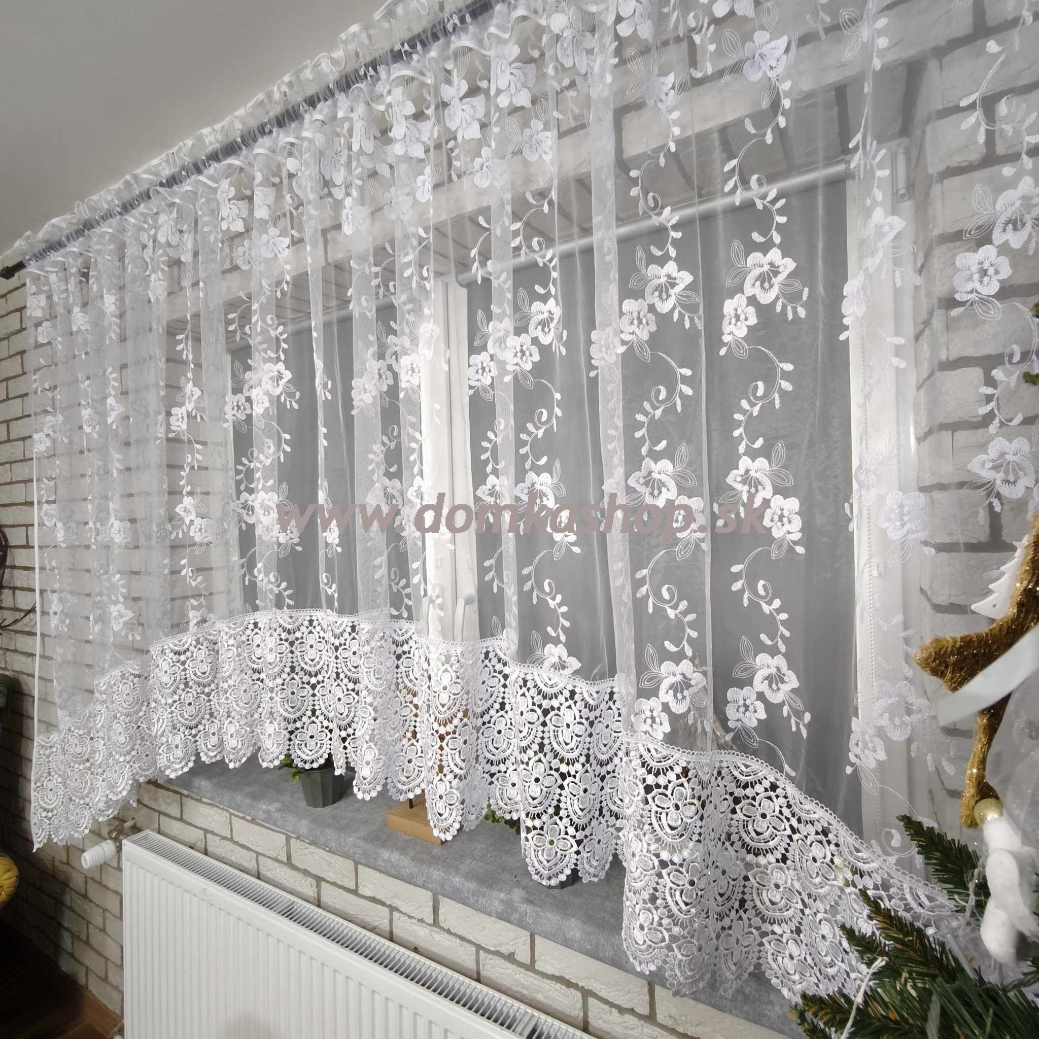 Vyšívaná záclona KLÁRA 400 x 160cm vzor 7077