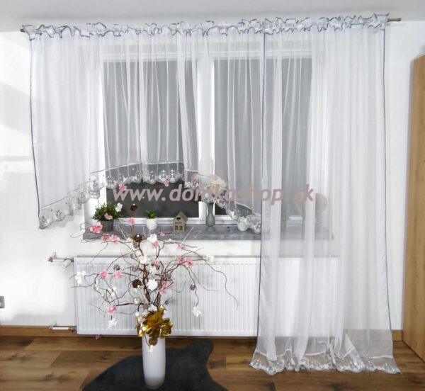 Balkónový set JASNA s krajkou - ŠEDÁ