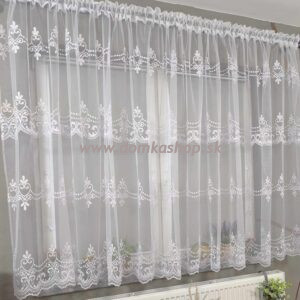 Krátka vyšívaná záclona IVANA – 400 x 150 cm – VZOR 7100