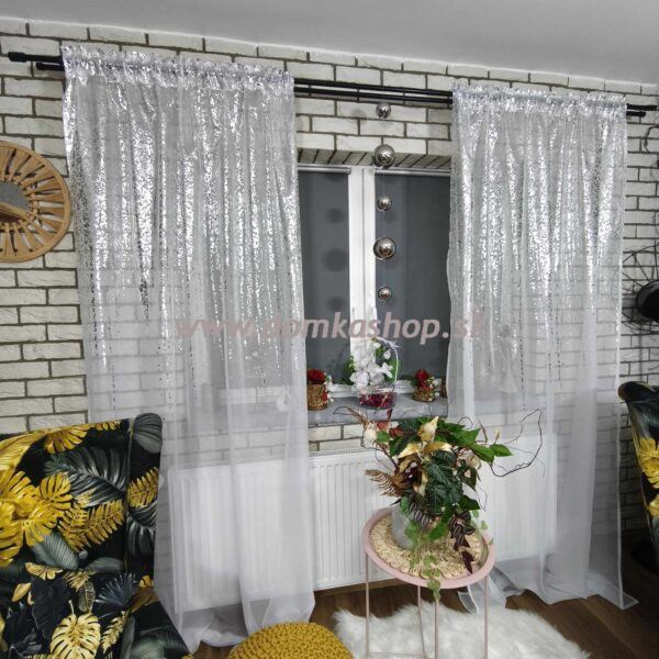 Set záclon DIVERZIA - 2 x 140 x 250 cm - STRIEBORNÁ