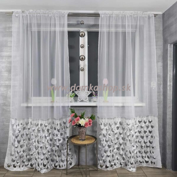 Záclona HILARY s laserovým vyrezávaním - 2x 145 x 250 cm - BIELA