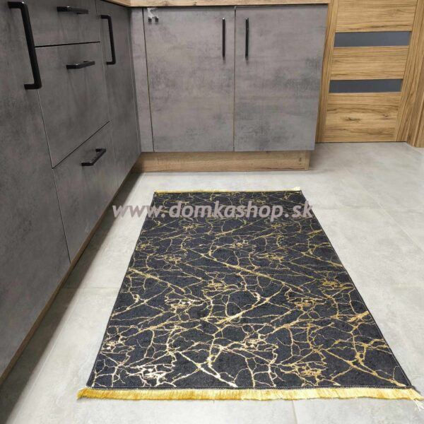 KOBERČEK BATUHAN 125 x 75 cm - VZOR MRAMOR - ČIERNY